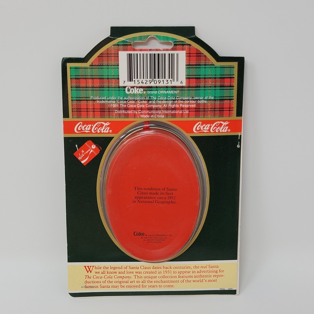 Set of 6 Vintage 1991 Coca Cola Santa Tin Trinket Box Christmas Ornaments - New - Picture 15 of 16